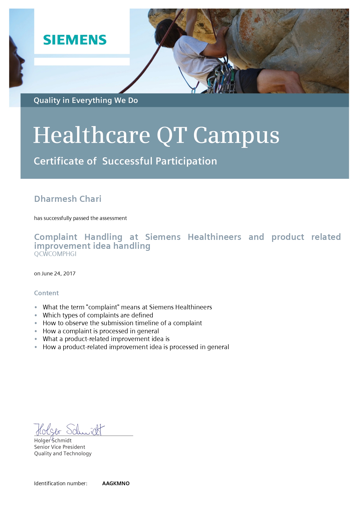 Complaint Handling Training Certificate